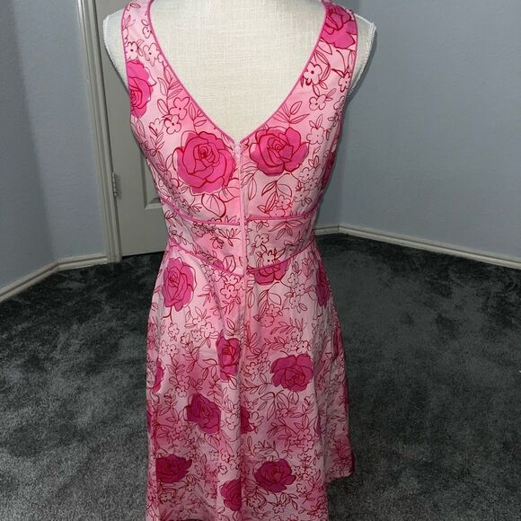 Floral Pink Sleeveless Dress - Picture 2 of 6